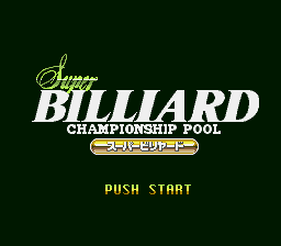 Super Billiard Championship Pool (Japan) Title Screen